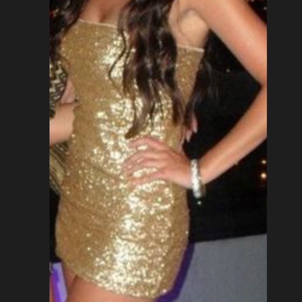 Forever21 mini gold sequin dress